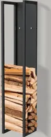 DanDiBo Kaminholzregal Innen Metall Schwarz Kaminholzständer 120 cm mit Rückwand an der Wand Hängend 96465 Holzkorb Kaminholzhalter Holzregal