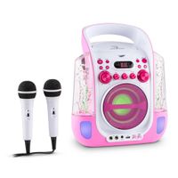 Auna KTV Karaoke Musikbox mit Mikrofon, Tragbare Karaoke-Maschine mit 2 Mikrofonen, CD Player & Lautsprecher, Partybox für Kinder & Erwachsene, LED-Display, Karaoke Anlage mit RCA-Video/AUX/USB