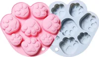 2 Stück Pfotenabdruck Silikonform Hunde Leckerliform Silikon Hundepfotenform Hund Katze Tierpfotenform Für Hausgemachte Hundeleckereien, Seife, Süßigkeiten Silikon Backform