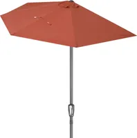KINGSLEEVE® Sonnenschirm Halbrund 2,7m Abdeckung UV-Schutz 80+ Balkon Terrasse Halbschirm Terrassenschirm Balkonschirm Halbrundschirm Terracotta