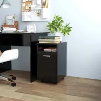 vidaXL Szafka boczna na kółkach czarna 33x38x60 cm Materiał drewnopochodny
