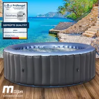 BRAST Whirlpool aufblasbar MSpa 6 Personen In- Outdoor Pool Ø204x70cm 138 Massagedüsen inkl. Aufblasfunktion Abdeckung Timer Heizung