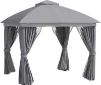 Pawilon ogrodowy Outsunny Pawilon 3 x 3 m z podwójnym dachem z moskitierą aluminiową