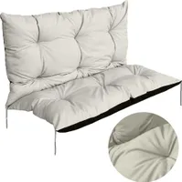 Kissen für Hollywoodschaukel 150x60x50 Sitzkissen Bankkissen Gartenkissen Bankauflage für Gartenbank Beige