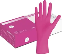 Nitrilhandschuhe Magenta Pink Gr. M | 100 Stück | Latexfreie Einweghandschuhe, Gummihandschuhe in Spenderbox | Koch-/Küchen-Handschuhe & Lebensmittelecht