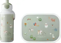 Pausenset Campus (Trinkflasche Pop-up + Brotdose) Little Dutch - Little Farm