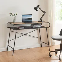 Schreibtisch 'Krødsherad' 76x106x46cm Metall Schwarz/Eiche