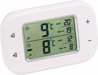 Digitales Kühlschrank & Gefrierschrank Funk-Thermometer Min Max 2 Funk-Sensoren Kühlschrankthermometer mit Alarm weiß
