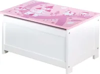 roba Spielzeugtruhe 'Krone', Sitz-& Aufbewahrungstruhe fürs Kinderzimmer, Truhenbank rosa / pink