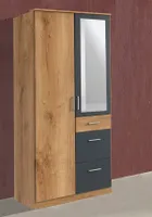 Kleiderschrank Click Schlafzimmerschrank 90cm plankeneiche graphit