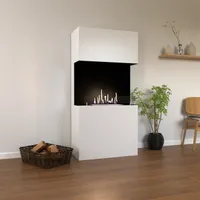 GLOW FIRE Ethanol Kamin 'Nordland' | Ethanolofen in weiß mit 3 Std. Brenndauer und 3 KW Heizleistung | BxHxT: 84x170x41 cm