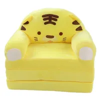 Ausklappbares Kindersofa, Kindersessel ab 2 Jahre, Kinder Couch mit Tierdesign - KIDSOFA Gelb