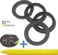 4X Zentrierringe 74,1 x 56,1 mm Dunkelgrau Felgen Ringe + 1x Reifen Kreide Fett Stift