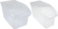 2er Set Aufbewahrungskorb Transparent Schrankkorb Regal Organizer Aufbewahrungsbox Ordnungskorb Kunststoff