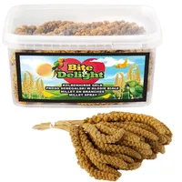 Bite&Delight - Weiße Senegalhirse 500g in Kolben – Natürlicher Leckerbissen für Papageien, Ziervögel & Wildvögel, ballaststoffreich & nährstoffreich
