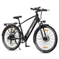 27,5-calowy rower elektryczny, rower trekkingowy, rower miejski e-city 27M204 z akumulatorem litowym 36 V 12,5 Ah zapewniającym duży zasięg, czarny