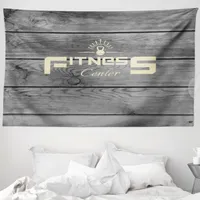 ABAKUHAUS Fitness Wandteppich, Club Wood Planks aus Weiches Mikrofaser Stoff Waschbar ohne Verblassen Digitaldruck, 230 x 140 cm, Hellgelb Schwarz und Grau