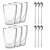 DUOS doppelwandiges Glas 400 ml Thermofunktion inkl. Edelstahl-Löffel