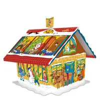 Adventný domček z plienok plnený figúrkami z mliečnej čokolády 75g