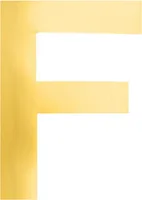 Oblique Unique Bügelbild Buchstabe F Bügelfolie für DIY Gestaltung Beschriftung von Kleidungsstücken uvm. - gold