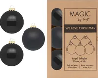 Weihnachtskugeln Glas 10cm 6 Stück - Ebony Black