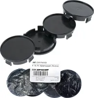 4X 53,6mm Nabenkappen Felgen Deckel Radnaben Kappen Schwarz Flach kompatibel mit RH Felgen