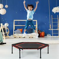 COSTWAY φ 126 cm Mini Trampolin Fitness Trampolin Indoor- und Outdoortrampolin für Erwachsene und Kinder