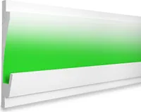 LED Einbauprofil aus Styropor mit Hartbeschichtung, Trockenbau Stuckleisten (13.8 Meter KD406) Lichtvouten Weiß Deckenleisten Indirekte Beleuchtung