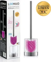 LOOMAID WC-Bürste mit Lotuseffekt pink/Edelstahl | WC-Reinigungsbürste mit schmutzabweisendem Silikonkopf