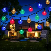5m 20LEDs Solar Blase Kugel Lichterkette 2 Beleuchtungsmodi Außen Party Garten Deko Lichterketten, Bunt