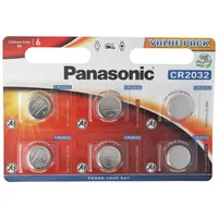 Bateria litowa CR2032 Panasonic w ekonomicznym opakowaniu 6 sztuk, IEC CR 2032, okres trwałości do 10 lat