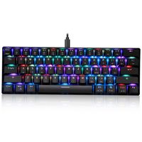 MOTOSPEED CK61 mechanische Tastatur mit 61 Tasten, RGB-Hintergrundbeleuchtungseffekt | Anti-Ghosting | OUTMU blauer Schalter, schwarz