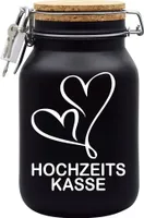 Spardose Geld Geschenk Ideen Hochzeits Kasse Schwarz Größe XL 2 Liter