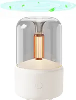Aroma-Diffusor im Kerzenlicht-Stil, 120 ml, Nebel-Luftbefeuchter, warmweisses Nachtlicht, leiser Diffusor fuer aetherische oele, kuehler Nebel, Luftbefeuchter