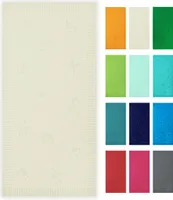 Strandtuch XXL aus Baumwolle, 100x200 cm, beige mit Meerestiermotiven