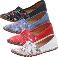 Gemini 031203-19 Damen Ballerinas Slipper Mokassin Leder , Größe:38 EU, Farbe:Weiß