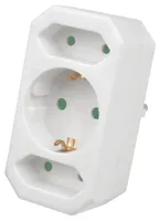 HEITECH 3-krotny adapter gniazda bez przełącznika, Złącza wtykowe:3-krotne z Schuko, Ilość:1 szt