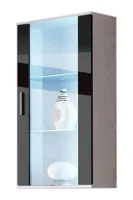Soho Hängevitrine Weiß/Schwarzer Glanz