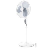 Brandson Standventilator mit 3 Leistungsstufen, 50 W Standlüfter leise, Ventilator höhenverstellbar, mobiler Lüfter, 30 Grad neigbar, inkl. Fernbedienung, Weiß