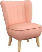 Fotel dziecięcy AIYAPLAY, sofa dziecięca o aksamitnym wyglądzie, drewniane nogi, fotel dziecięcy dla dzieci 3-7 lat, pokój dziecięcy, pokój zabaw, różowy