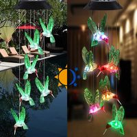 Windspiel Solarbetriebene LED-Leuchte wechselnd Schmetterling hängend Garten Deo 