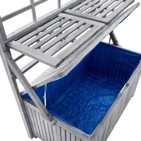 vidaXL Skrzynia do przechowywania z kratą 99x55x160 cm z litego drewna akacjowego
