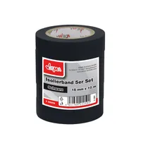 Izolační páska Lepicí páska Elektrikářská páska Sada 5 černých pásků 15 mm x 10 m