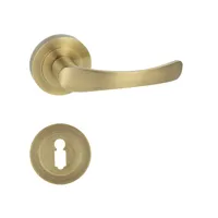 DOMINO Türgriff Drückergarnitur BB-Buntbart Set | Rund-Rosette | Türklinke für Bürotür, Kellertür & Innentür | aus Aluminium | Bronze Farbe| NOVA-R M3