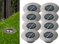 8 x Ranex LED Solar Bodeneinbaustrahler rund Edelstahl IP67 0,12W Neutralweiß 4000K befahrbar Sensor
