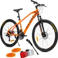 MalTrack Moutainbike MTB 26 palcov, 21-rýchlostný SHIMANO, STRIPES ORANGE neónový bicykel, brzdové kotúče, sada odraziek, od 140cm, chlapčenský a pánsky bicykel, oranžový