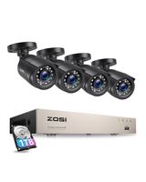 ZOSI 8CH 1080P H.265+ 4in1 DVR mit 1TB Festplatte und 4X 1080P Außen Sicherheitskamera Video Überwachungssystem, 24M IR Nachtsicht