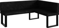 MEBLINI Eckbank für Esszimmer - Küchenbank - Essecke - Sitzecke Küche - ERIC - U-Beine 128x168x87cm Rechts - Graphit Samt