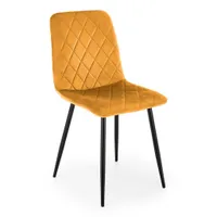 Čalúnená stolička K525 VELVET horčicová