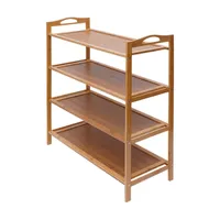 Schuhregale 4 Ebenen Schuhschrank Holz Schicht Regal Schuhablage Schuhständer Aufbewahrung